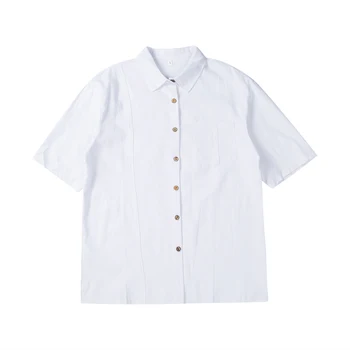

Hot Sale Mens Fashion Linen Loose Shirt Casual Summer Shirt Male Breathable Soft V-Neck Beach Holiday Tops Plus Size M-3XL