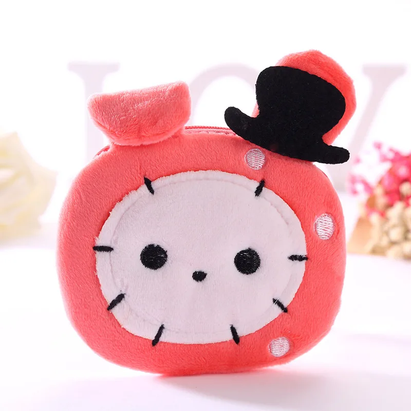 FUDEAM Soft Plush Panda Dog Rabbit Monkey Cartoon Women Coin Purse Mini Cute Zipper Girls Coin Wallet USB Cable Bag Key Wallets