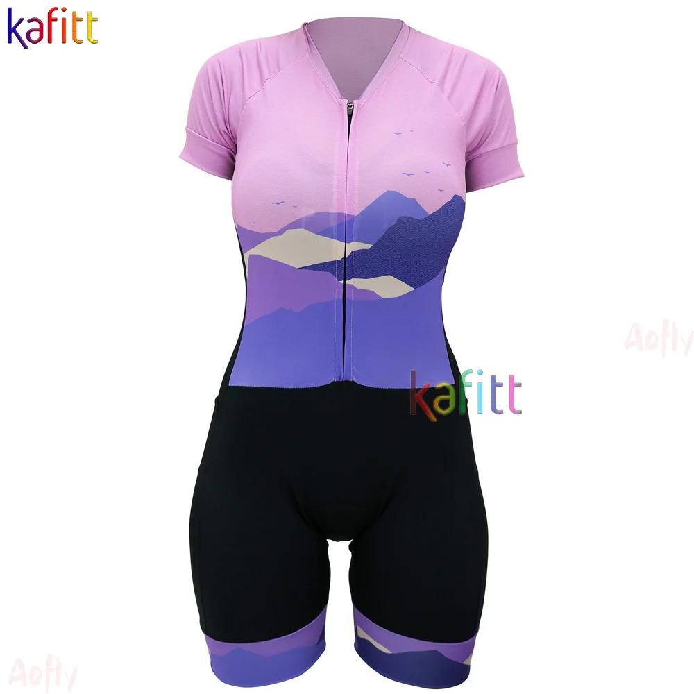 Kafitt Women's Cycling Monkey Free Shipping Cyclist Clothing Promotion Summer Short Triathlon Suit Blue Bike Gel Pants | Спорт и