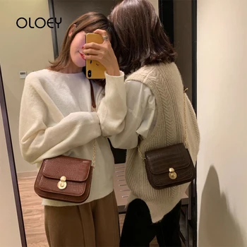 

Crocodile Pattern Women's Designer Luxury Handbag 2020 High quality PU Leather Women Small Square Bag Shoulder Messenger Bag Sac