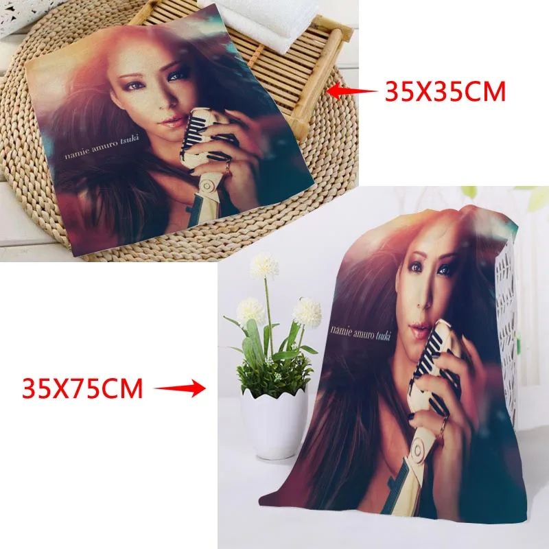 Горячие Пользовательские Namie Amuro печать полотенца s квадратные прямоугольные полотенца Размер 35x35 см 35x75 см хлопок полотенце для лица Ткань индивидуальный логотип - Цвет: 16