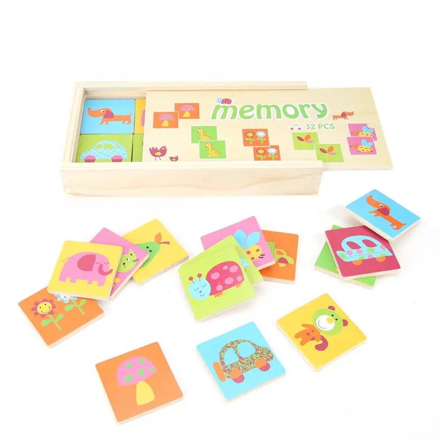 32 шт. деревянная головоломка настольная игрушка Монтессори карточная игра для