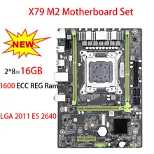 JINGSHA X79 M2 материнская плата с Ксеон LGA2011 E5 2640 C2 2x8GB = 16 Гб 1600 МГц DDR3 память ECC Reg M-ATX USB2.0 SATA3 PCI-E NVME