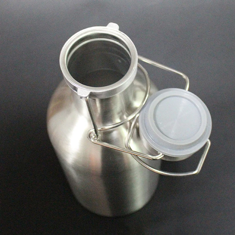 JX-LCLYL 1L/32oz New Stainless Steel Beer Growler Swing Top Beer Bottle Home Brew Tool