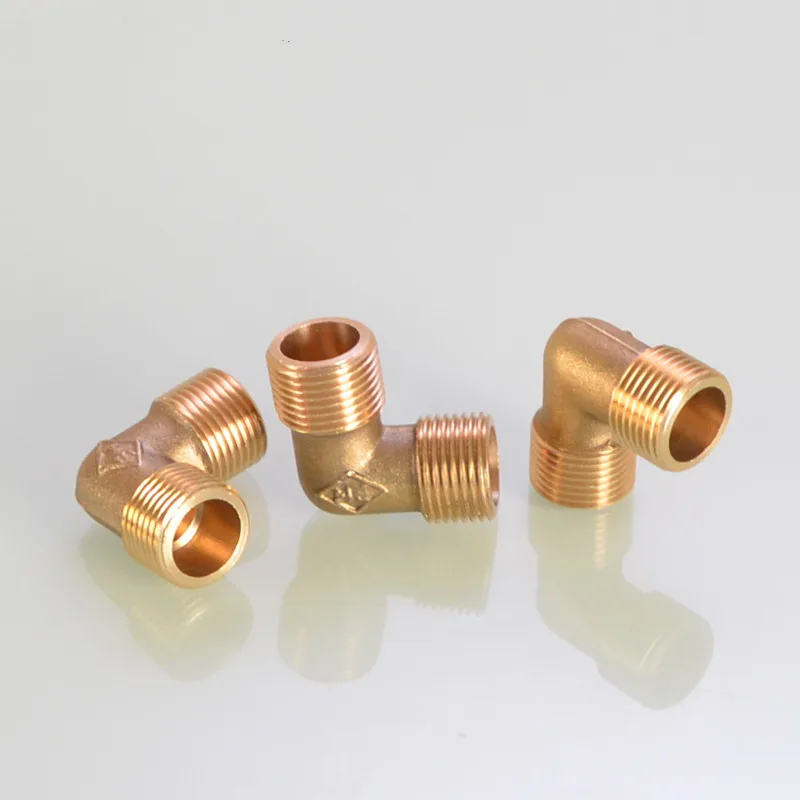 Pipe Fitting 1/8" 1/4" 3/8" 1/2" 3/4" 1" Female x Male Thread 90 Deg Brass Elbow Connector Coupler for Water Fuel Copper Adapter