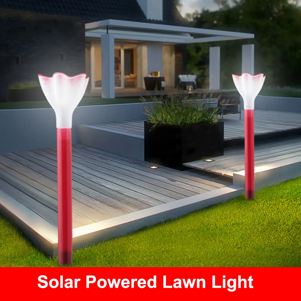 10 шт./компл. Светодиодная лампа для лужайки на солнечной батарее в форме цветка, наружная Ландшафтная лампа для прогулок, сада, двора, украшения дома