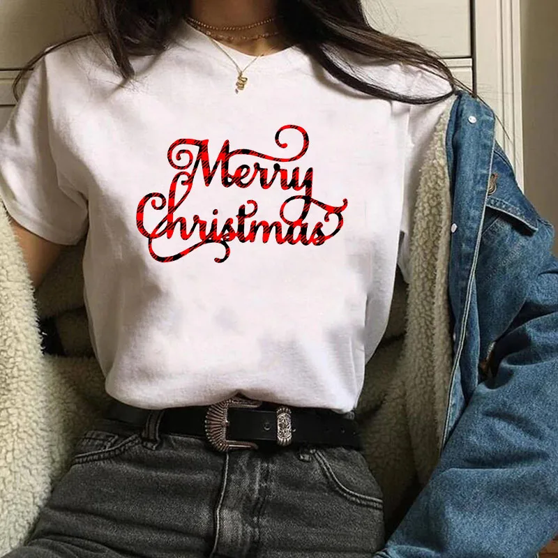 Женская футболка с принтом Санта Клауса, оленя, праздников, Рождества, Нового года Женская футболка Camisas Mujer женские футболки - Цвет: bvr20175