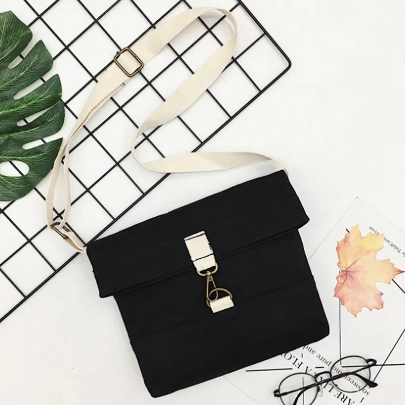 

New INS Canvas Bag Literature And Art Students Canvas Bag Solid Color Fresh Shoulder Bag Cool Mobile Phone Bag
