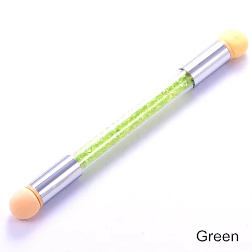 1 шт., украшение для ногтей, постепенное окрашивание румян, ручка для фототерапии, двухглавые градиентные кисти, ручка, губка, инструменты для нейл-арта H0993 - Цвет: Green