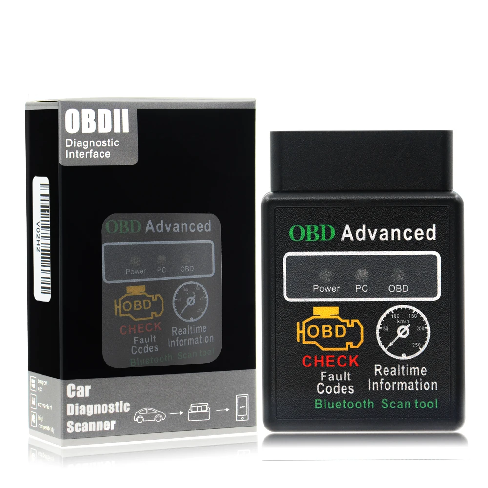 HHobd чип 25k80 версия 1,5 ELM327 HH OBD Расширенный OBDII OBD2 Bluetooth мини ELM327 беспроводной конвертер сканер