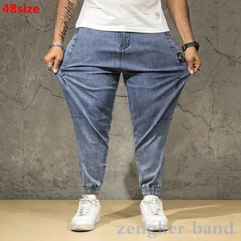

Jeans men's loose nine-point tide large size men's long pants plus size tide brand thin men's pants brand 48 46 44 42