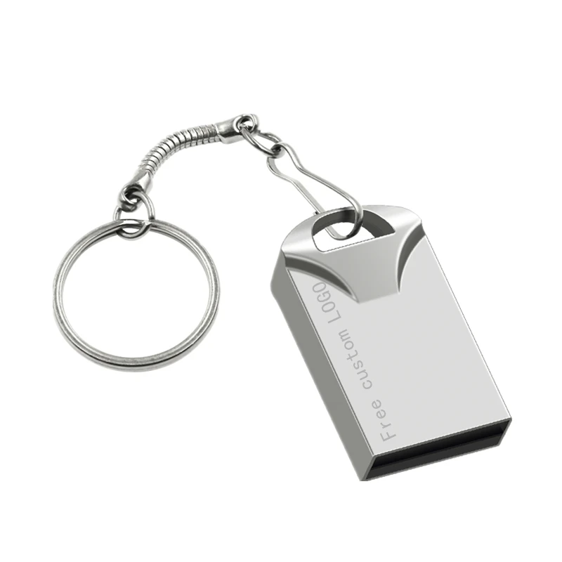 Silver Pendrive 128 Гб супер компактный флеш-накопитель 64 usb-флэш, совместимо с ПК и смартфоном флеш-накопитель 32 ГБ флэш-накопитель 16 Гб черный Usb флешки 8 ГБ Бесплатный Пользовательский логотип - Цвет: Silver