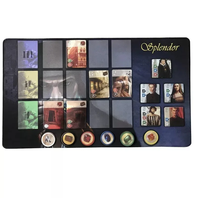 Customize Splendor Game High Quality Rubber Playmat  for Splendor board Game 60X35 cm