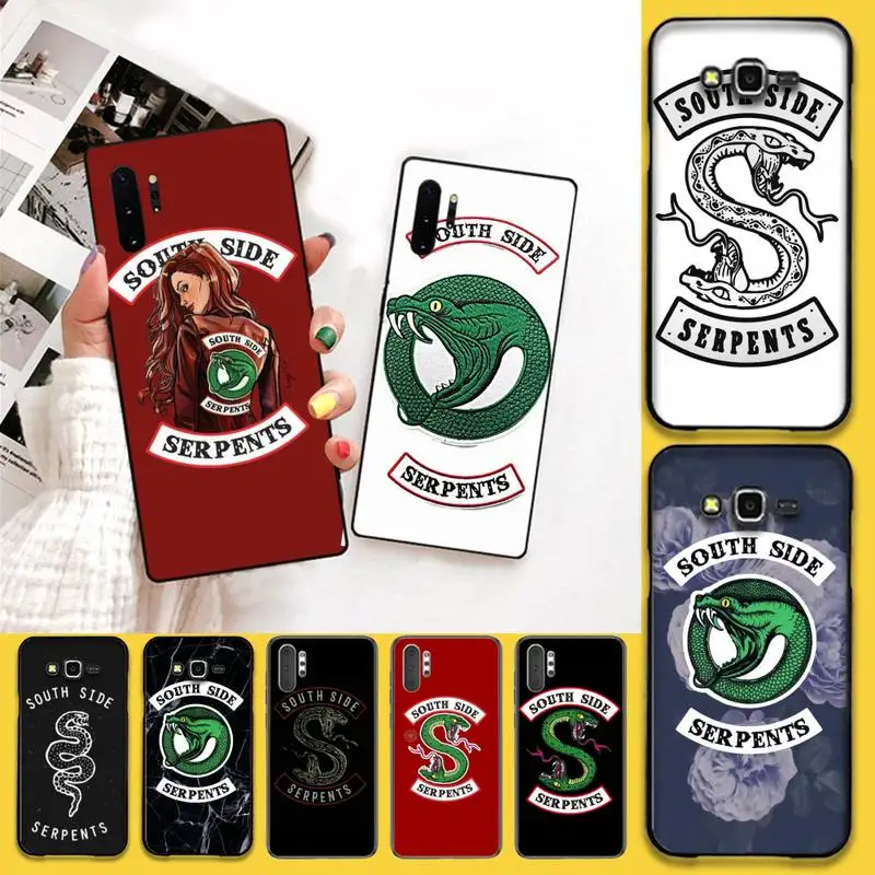 

HPCHCJHM South Side Snake Soft Silicone TPU Phone Cover For Samsung Note 7 8 9 10 pro Galaxy J7 J8 J6 Plus 2018 Prime