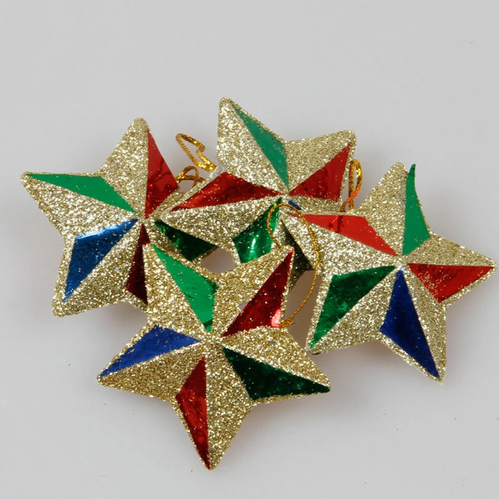 18 шт./компл. блеск Pentagram Рождественские шары коробка Рождественские кулон комплект ювелирных изделий для рождественского бала кулон пентаграмма вечерние украшения дома