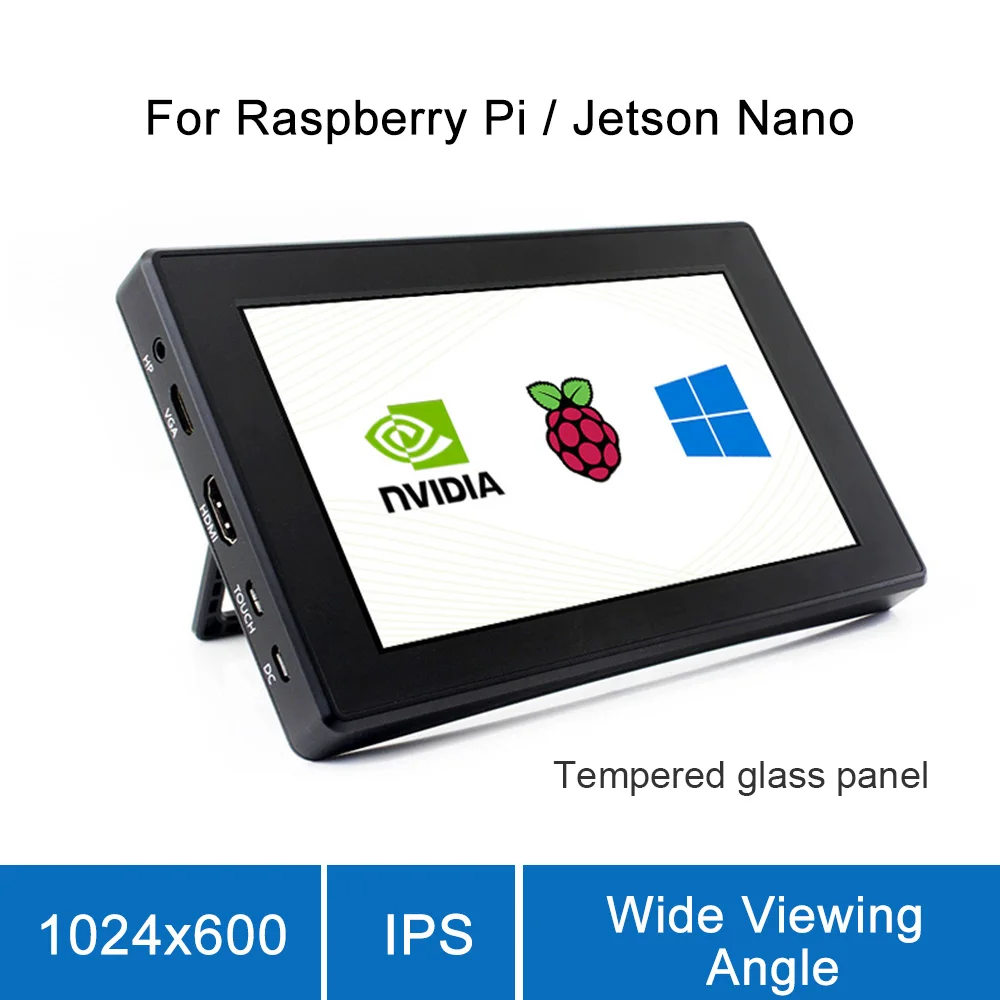 Raspberry Pi 4 Модель B/ 3B +/ 7 дюймовый экран с ЖК экраном чехол монитор дисплей 1024x600 IPS