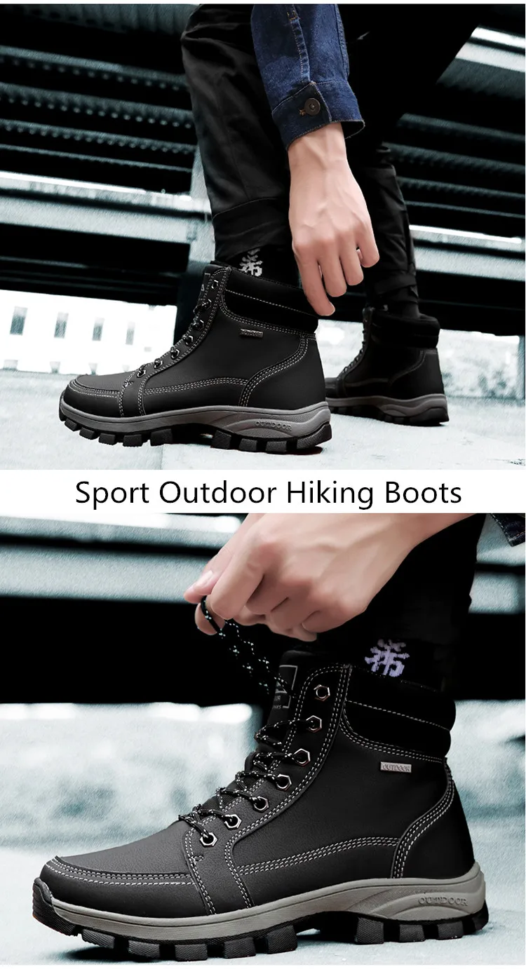 Мужские ботинки для похода, походная обувь, мужские водонепроницаемые военные тактические сапоги, Нескользящие флисовые теплые зимние