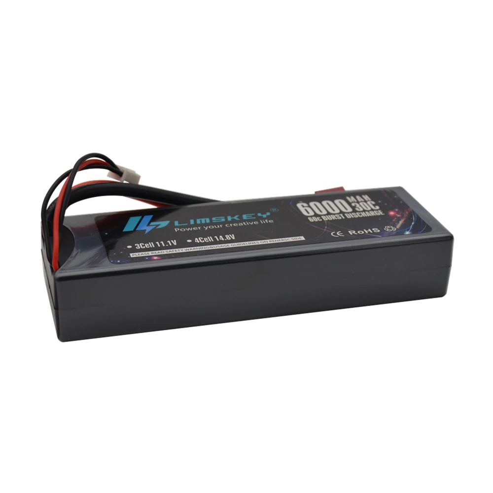 2 шт. Limskey 2S 7,4 V 6000mah 30C Lipo батарея RC части жесткий чехол T XT60 Deans для Traxxas TRX4 Багги автомобили FPV Самолет лодка