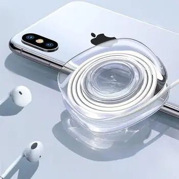 

Phone Bracket Silicone Nano No Trace Suction Winder Phone Bracket Wall Sticker Cable Organizer for USB Cable Phone