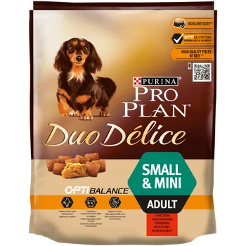 

Сухой корм Purina Pro Plan DUO DELICE для взрослых собак мелких и карликовых пород с говядиной и рисом, Пакет, 700 г