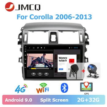 

JMCQ Android 9.0 Car Radio For Toyota corolla 2006-2013 Multimedia Video Player 2 din 4G Stereo Split Screen Floating window