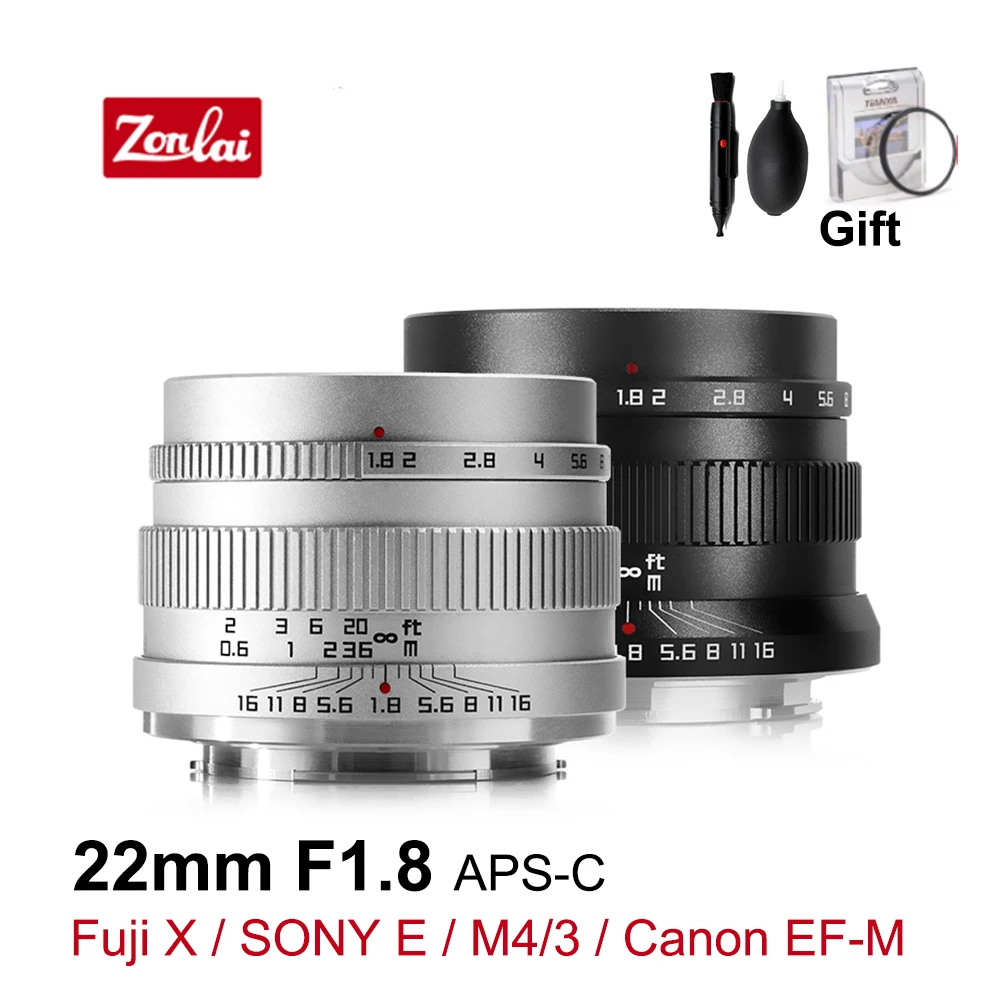 Zonlai 22 мм F1.8 фотообъектив с ручным фокусом для Fuji X SONY E Micro M4/3 Canon | Электроника