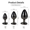 Plug Anal placage noir métal romantique coeur cristal Base lisse godemichet Anal Anal perle Couple Anus dilatateur métal balle masseur ► Photo 2/6