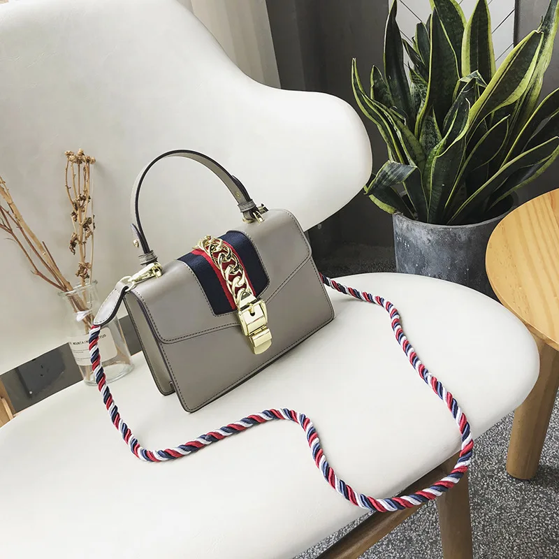 

2018 New Style Contrast Color Bag Women's Liu Wen Big Cousin Celebrity Style Bag Shoulder Bag Fashion Korean-style Crossover Sho