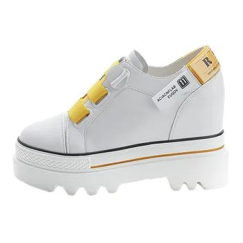 

Women's shoes 2021 autumn new thick-soled inner increase leather white shoes female Korean style colorful student single shoes