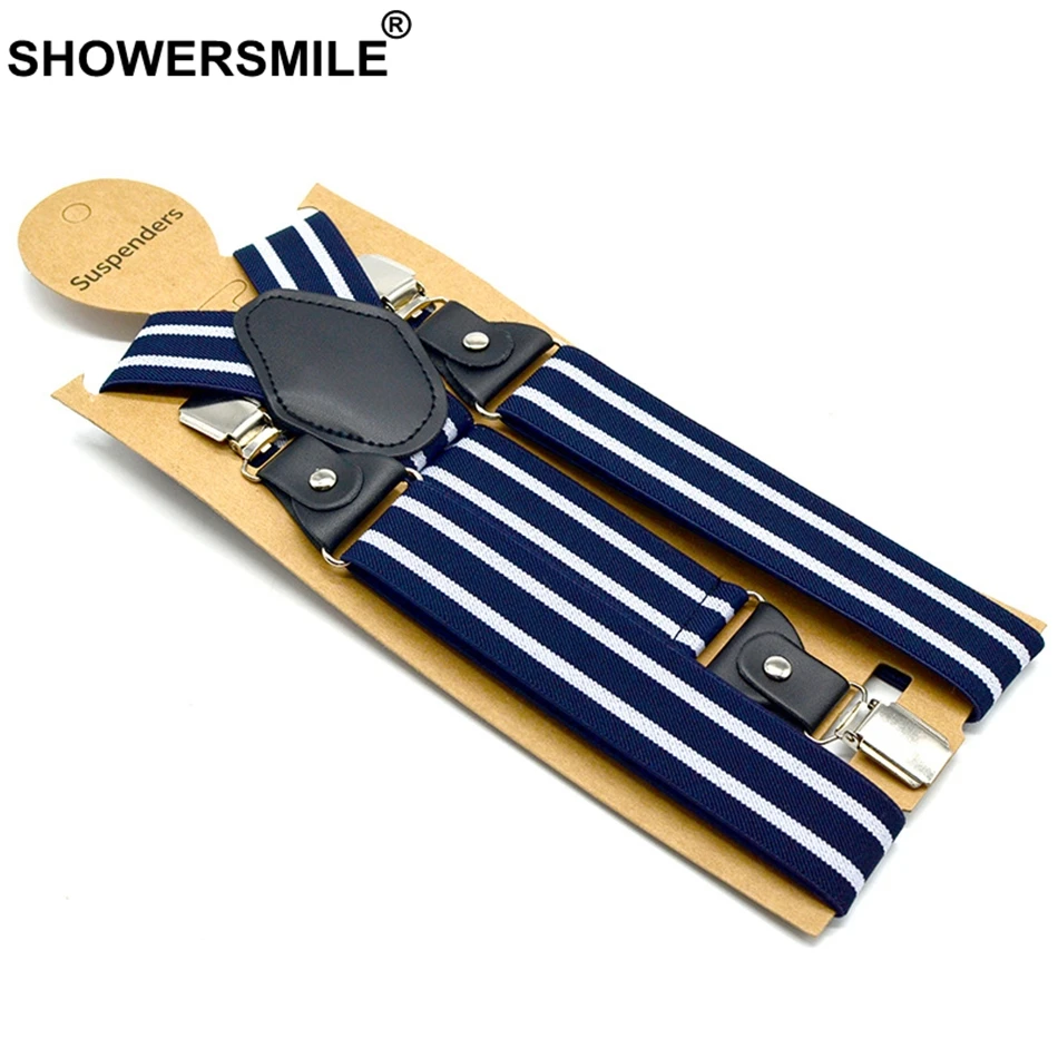 SHOWERSMILE мужской пояс для подтяжек темно синий унисекс Женские Подтяжки взрослых