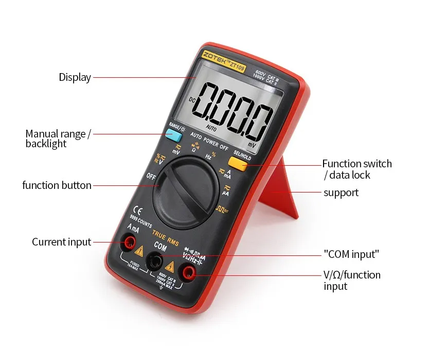 Цифровой мультиметр размер ладони истинное среднеквадратное значение 9999