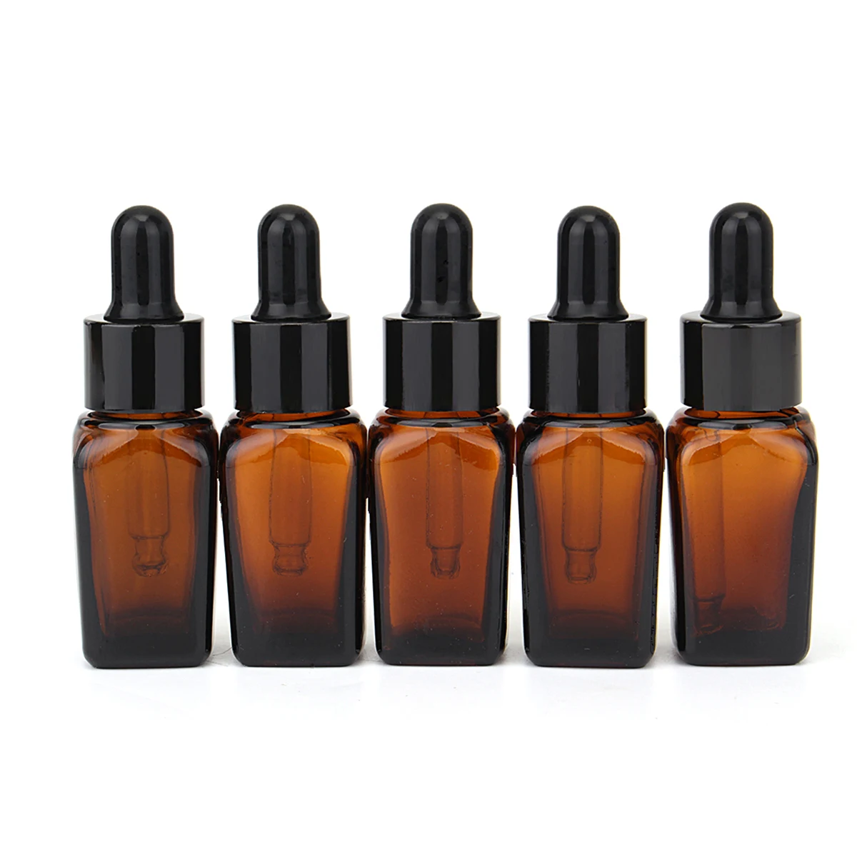 5pcs 10/20/30/50/100ml Square Glass Dropper Bottle Eye Pipette Empty Aromatherapy Essential Oils Refillable Bottle Container