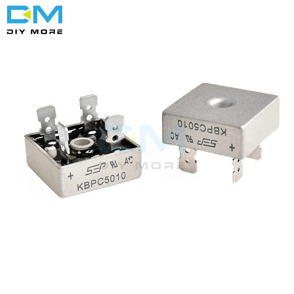 

1Pcs 50A 1000V Metal Case Single Phases Diode Bridge Rectifier KBPC5010 AL