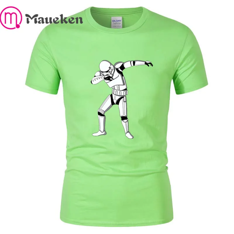 Мужская футболка Dab Trooper с героями мультфильмов, модная футболка, хлопковая футболка с коротким рукавом для звездных войн - Цвет: Light Green