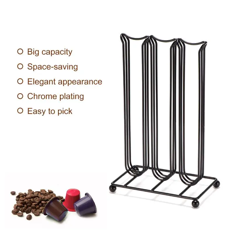 42Cups For Nespresso Coffee Pods Rotating Rack Coffee Capsule Stand bracket Capsules Storage Shelve Organization Holder