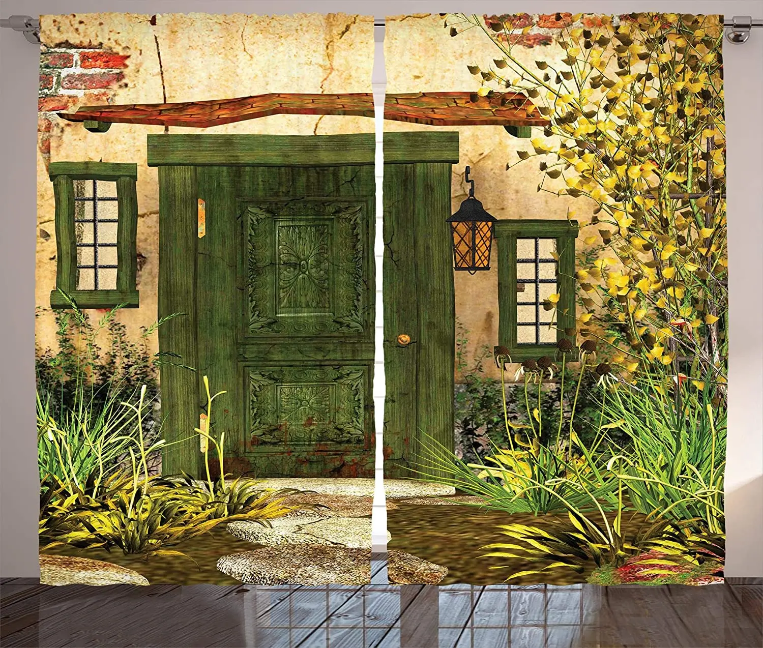 Занавески в деревенском стиле занавески для выросших дверей коттеджа трава