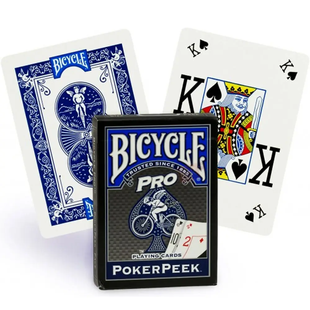 Велосипед Pro Poker Peek индекс игральные карты синий/красный Размер покера USPCC волшебные карты новые Запечатанные фокусы реквизит для мага - Цвет: Синий