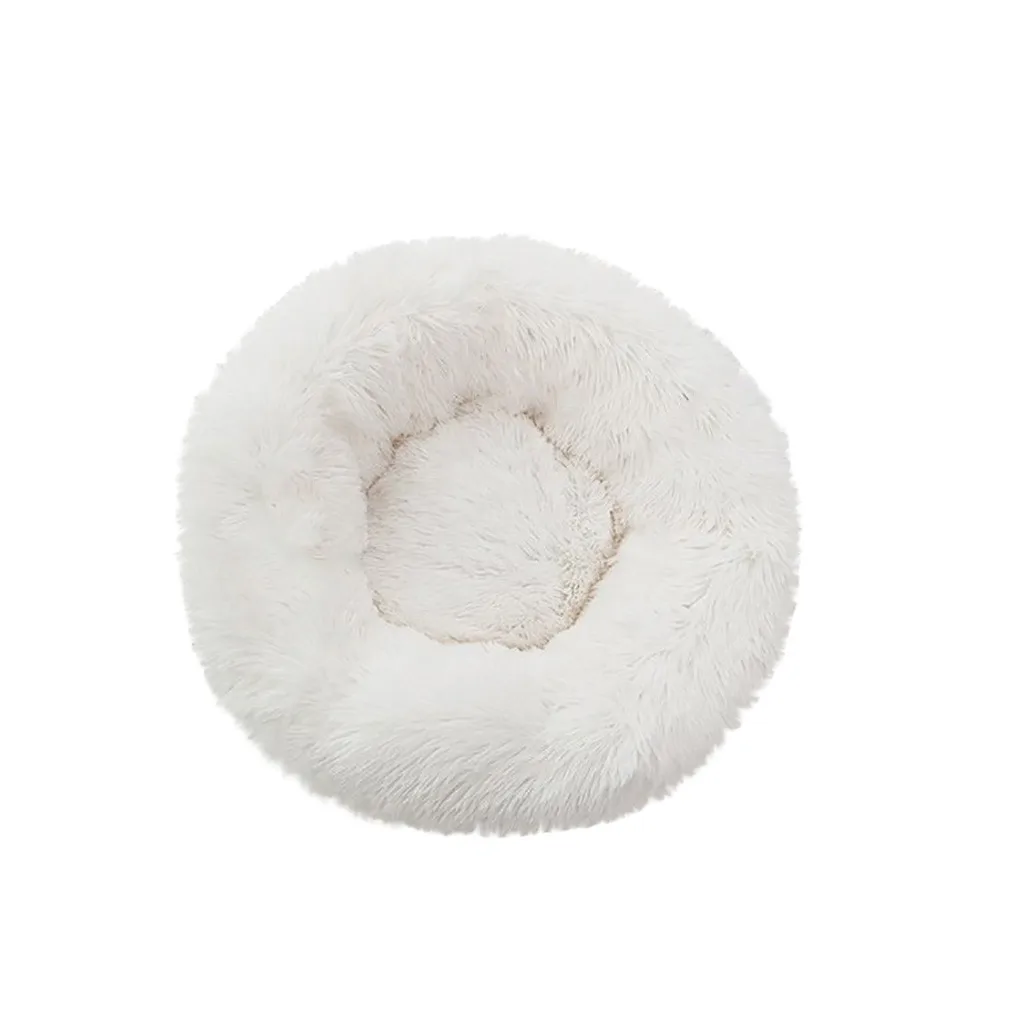 Round Plush Cat Bed House Soft Long Plush Cat Bed Best Dog Bed For Small Dogs Cats Nest Winter Warm Sleeping Pet Dog Bed Pet Mat