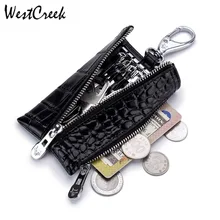 Брендовый тонкий кошелек для ключей от westкрик, унисекс, Крокодиловая Кожа, животный узор, ключница, ключница, с карманами на молнии для монет
