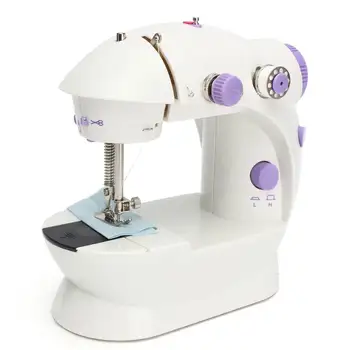 

Sewing Machines Portable Mini Electric Household Crafting Mending with Foot Pedal Cutter Light for Home Beginners Kids Purple