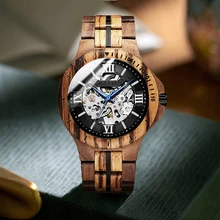 KUNHUANG Reloj de pulsera deportivo para hombre, resistente al agua, con espejo Hardlex, automático, mecánico, hecho a mano