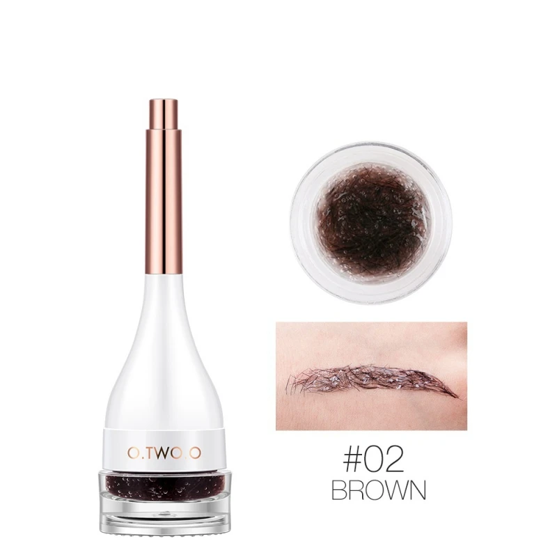 Гель для бровей для создания натуральных бровей для волос 3D Make Up Fiber водонепроницаемый стойкий для бровей с кистью Косметика - Цвет: 2