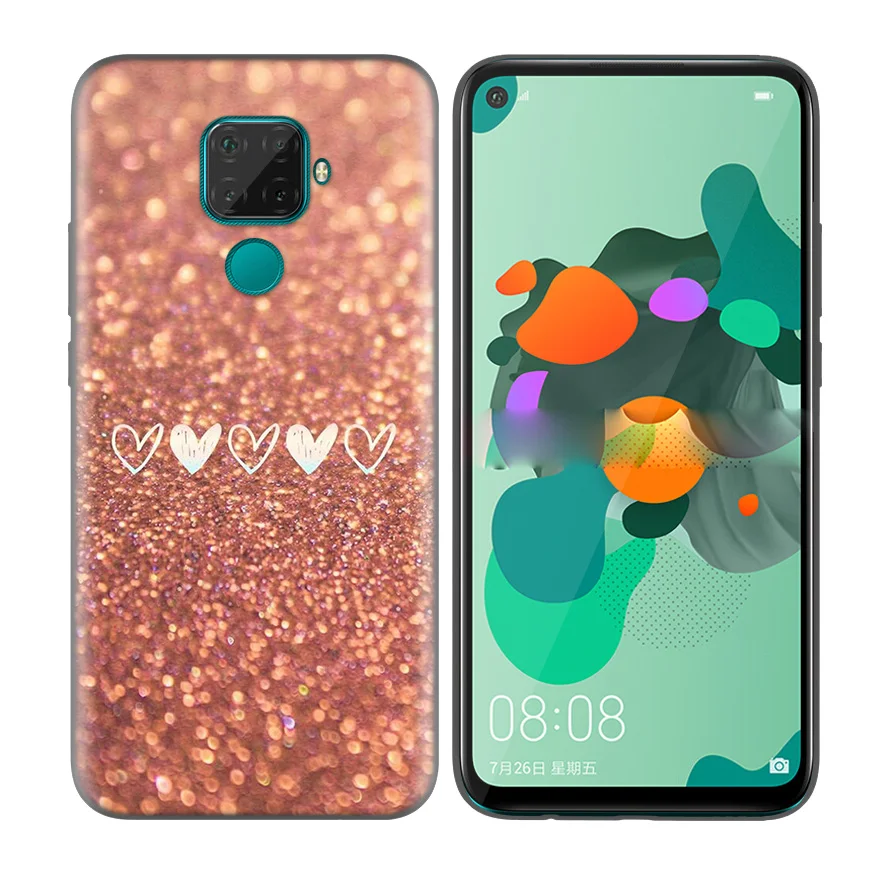 Мягкий силиконовый чехол с блестками в форме сердца для huawei P Smart Plus P Smart Z Nova 5 5i Pro Y9 Y7 Y6 Y5