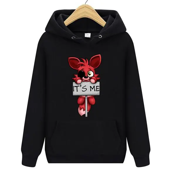 It's me Kawaii FNAF плюшевые Foxy мужские толстовки с капюшоном Толстовка для мужчин и детей, детская брендовая одежда для подростков, толстовки для мальчиков, Джек - Цвет: Черный