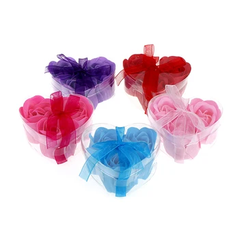 

3Pcs Heart Scented Bath Body Petal Rose Flower Soap Wedding Decoration Gift Best