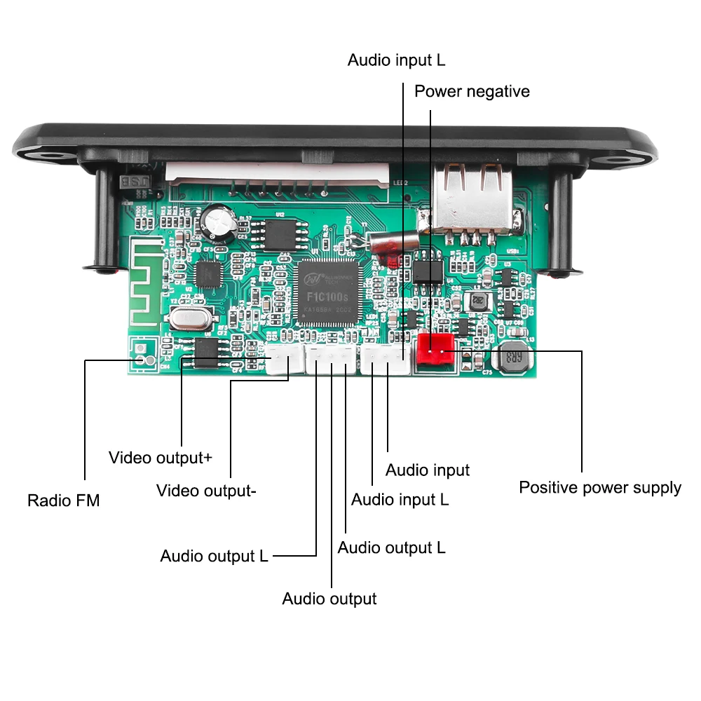Bluetooth MP5 декодер плата аудио видео плеер Поддержка USB TF MP3 WAV декодирование без