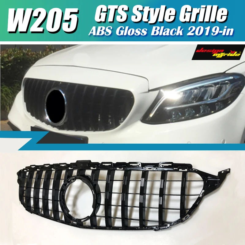 Для Mercedes C-Class W205 C205 Saloon Estate Coupe C63 Panameicana Grill Grills GTS Style Black Прямая замена 2019 + |
