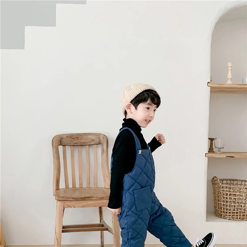 Girl Boys Winter Overalls Toddler Kids Winte Thick Warm Suspenders Strap Pants Overalls Trousers Children Clothing