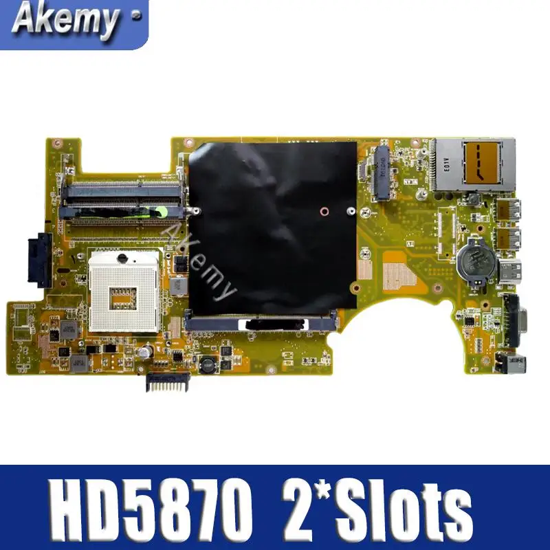 

Akemy G73 Laptop motherboard for ASUS G73JH G73J Test original mainboard HM55 Support HD5870 2*Slots
