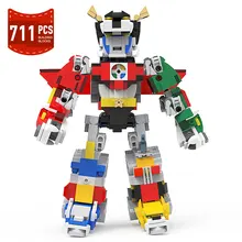 

MOC Voltroned Anime Action Figures Machine Mecha Robot Building Blocks Assembled Puzzle Model Brick Kids Toys For Children Gifts